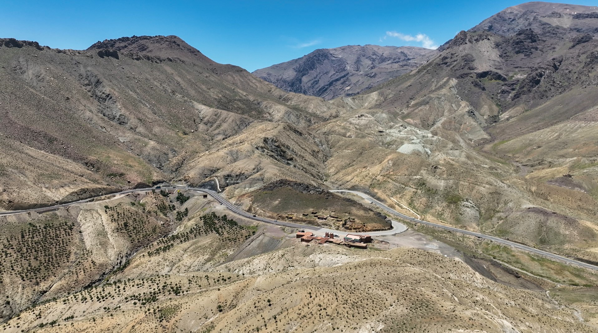 Vue aérienne de Tizi n’Tichka – Haut Atlas