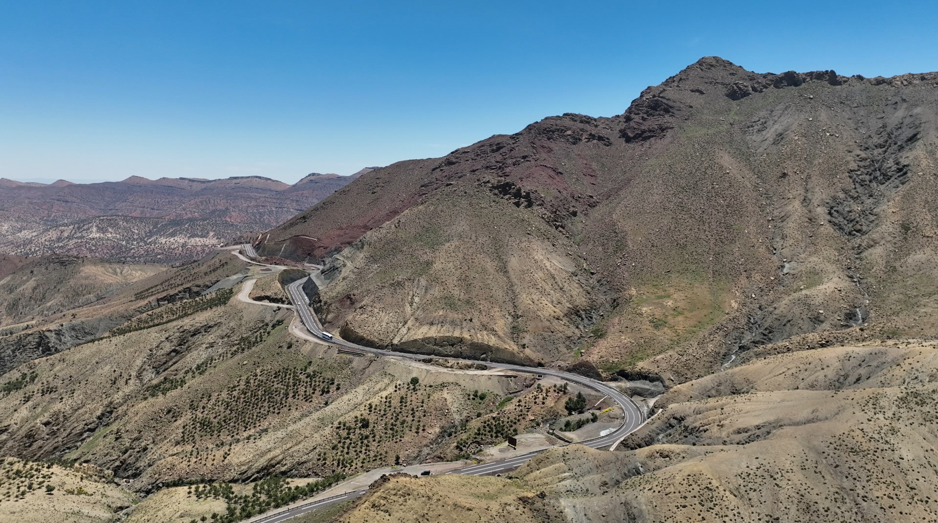 Vue aérienne de Tizi n’Tichka – Haut Atlas